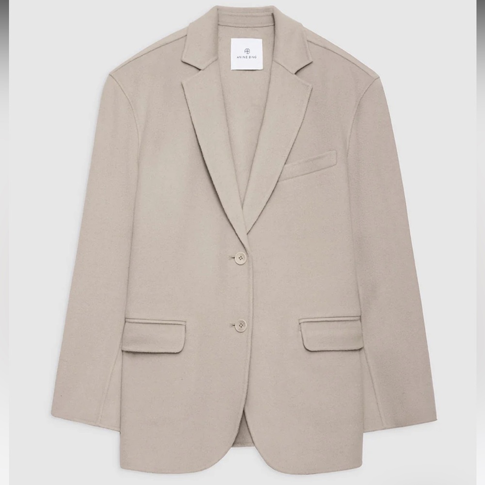 Anine Bing Quinn Blazer - Taupe Cashmere - Size XS
